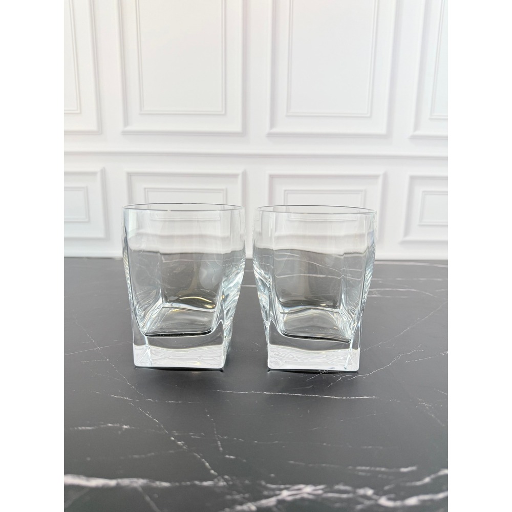 Vintage PAIR (2) Luigi Bormioli RAVEL 10oz Double Old Fashioned Glasses MINT!